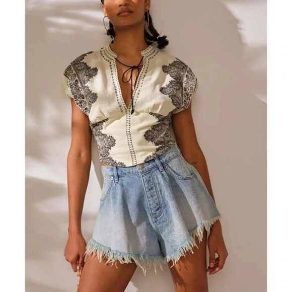 Free People Temecula Blouse / Ivory Combo size  XS - Picture 1 of 12